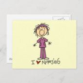 I Liebe Pflege von Tshirts und Geschenken Postkarte (Vorne/Hinten)