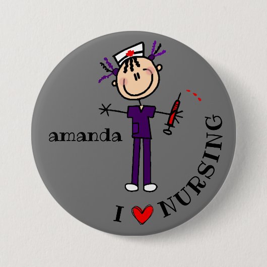 I Liebe Pflegen benutzerdefinierter Namen Button (Vorderseite)