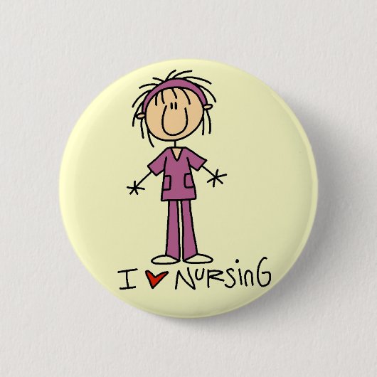I Liebe-pflegent-shirts und Geschenke Button (Vorderseite)