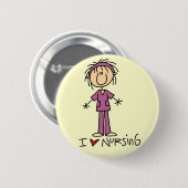 I Liebe-pflegent-shirts und Geschenke Button (Vorne & Hinten)