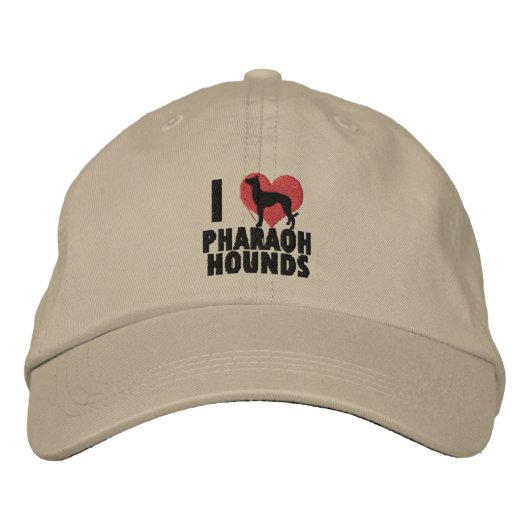 I Liebe Pharaoh Hounds bestickter Hut (Vorderseite)