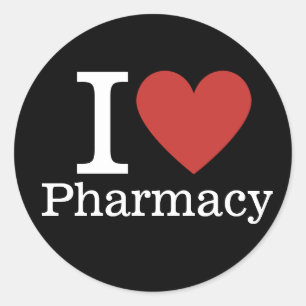 I ❤️ Liebe Pharmacy for Students/Faculty CUSTOM Runder Aufkleber