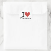 I ❤️ Liebe Pharmacy for Students/Faculty CUSTOM Runder Aufkleber (Tasche)