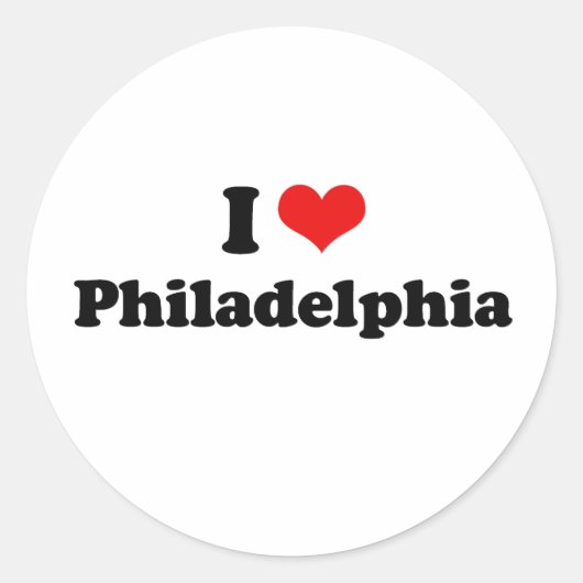 I Liebe Philadelphia Tshirt Runder Aufkleber (Vorderseite)