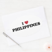 I Liebe Philippinen Ovaler Aufkleber (Umschlag)