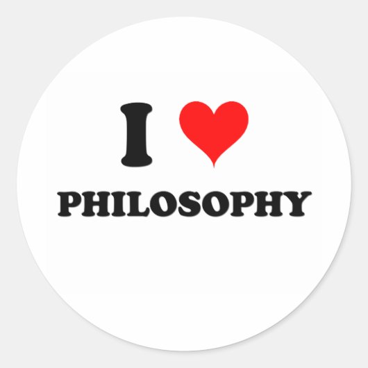 I Liebe Philosophie Runder Aufkleber (Vorderseite)