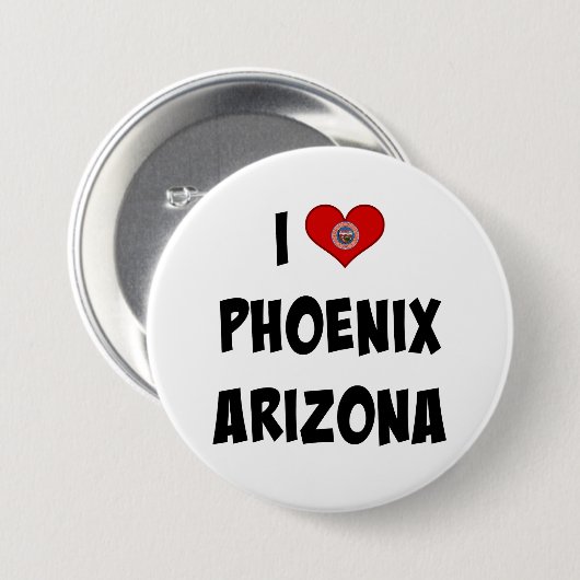 I Liebe Phoenix, Arizona Button (Vorne & Hinten)