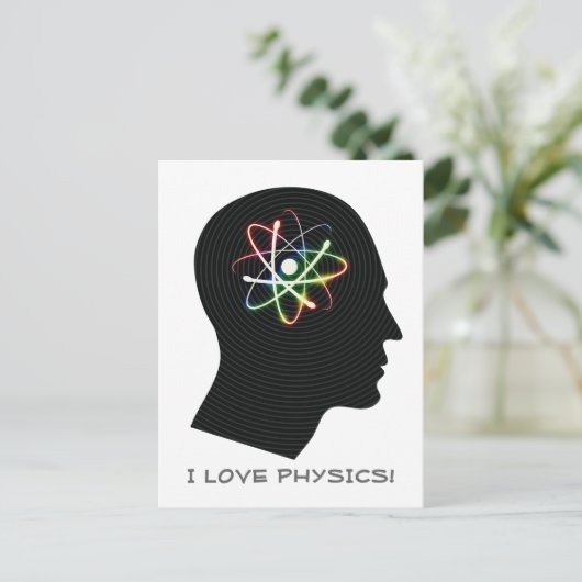 I LIEBE PHYSICS | Geek Postkarte (Stehend Vorderseite)