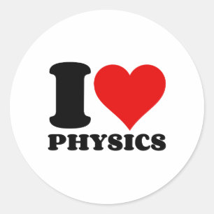 I LIEBE PHYSICS RUNDER AUFKLEBER