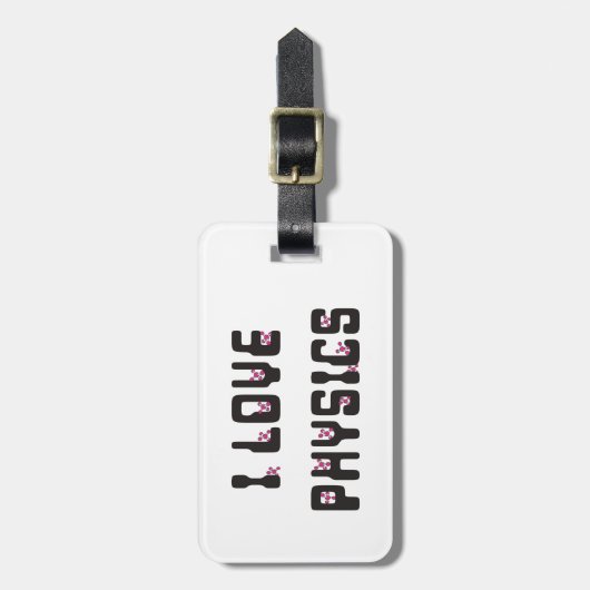 I Liebe Physik Gepäckanhänger (Vorderseite vertikal)