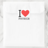 I Liebe Physik Quadratischer Aufkleber (Tasche)