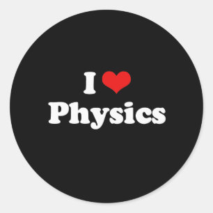 I Liebe Physik Tshirt Runder Aufkleber