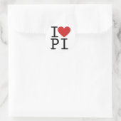 I Liebe PI (Aufkleber) Runder Aufkleber (Tasche)