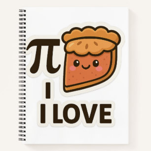I Liebe Pi Sticker - Niedliche Mathematik & Pie Pu Notizblock