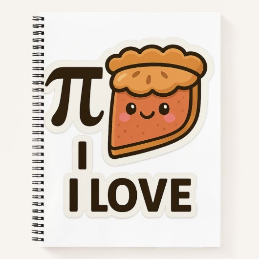 I Liebe Pi Sticker - Niedliche Mathematik & Pie Pu Notizblock (Vorderseite)