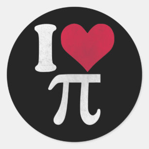I Liebe Pi Vintag Retro Infinity Math Pi Day Heart Runder Aufkleber