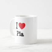 I Liebe Pia Herzstück T - Shirt Kaffeetasse (Vorderseite Links)