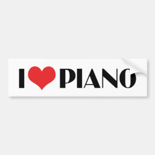 I Liebe Piano Autoaufkleber