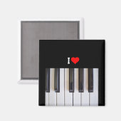 I Liebe Piano, buntes, beliebtes Design Magnet (Vorderseite/Rückseite)