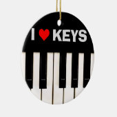 I Liebe Piano Keys Keramikornament (Rechts)