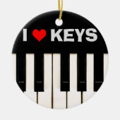 I Liebe Piano Keys Keramikornament (Vorne)