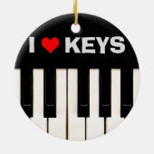 I Liebe Piano Keys Keramikornament (Hinten)