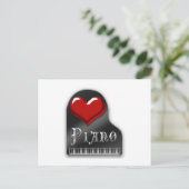 I Liebe Piano Postkarte (Stehend Vorderseite)