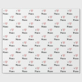 I Liebe Piano Rotes Herz der Musiknoten Geschenkpapier (Flach)