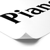 I Liebe Piano Rotes Herz der Musiknoten Poster (Ecke)