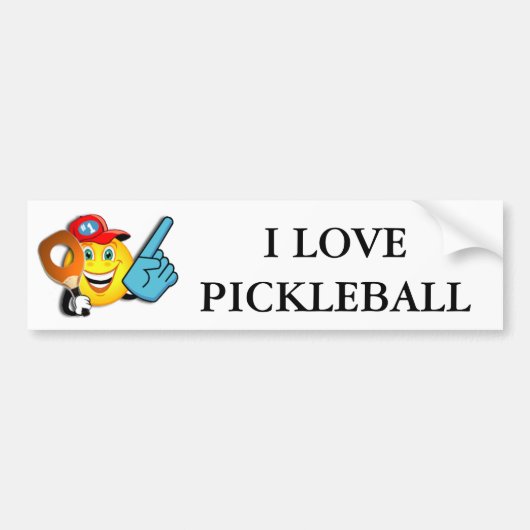 I Liebe Pickleball Autoaufkleber (Vorne)