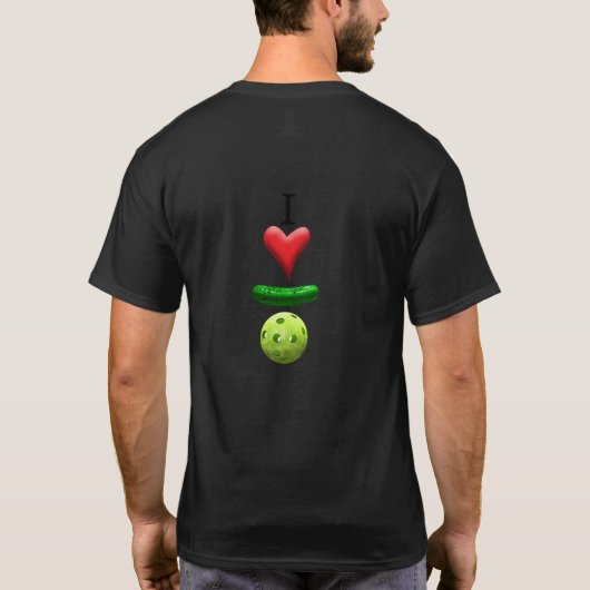 I Liebe Pickleball - Black T Shirt (Rückseite)