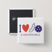 I Liebe Pickleball Button (Vorne & Hinten)