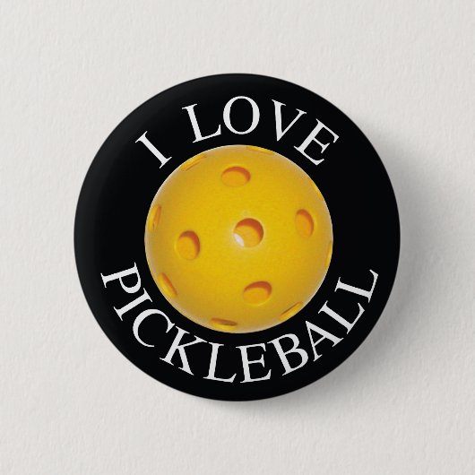 I Liebe Pickleball Button / Abzeichen (Vorderseite)