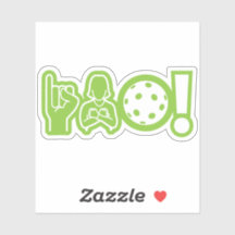 I Liebe Pickleball (Deaf-Aufkleber)