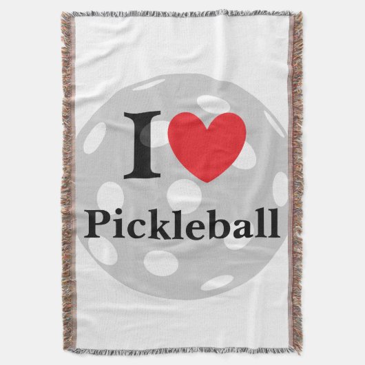 "I Liebe Pickleball" Decke (Vorderseite Vertikal)