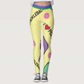 I Liebe Pickleball gelb (XL Kachelgröße) Leggings (Vorderseite)