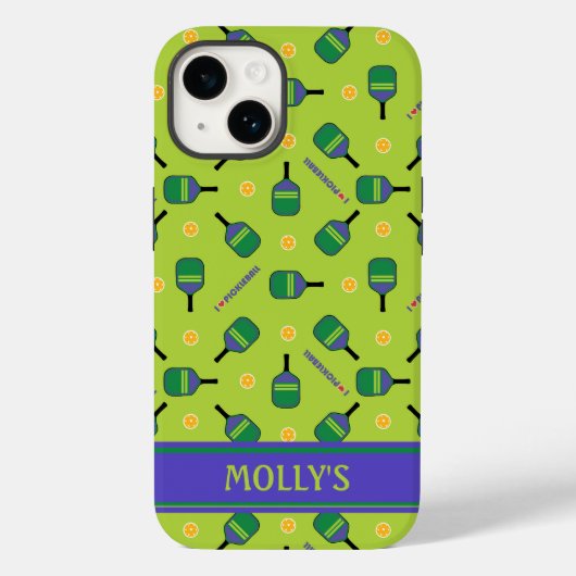 I Liebe Pickleball Green Iphone 14 Case-Mate iPhone Hülle (Rückseite)