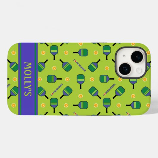 I Liebe Pickleball Green Iphone 14 Case-Mate iPhone Hülle (Rückseite (Horizontal))