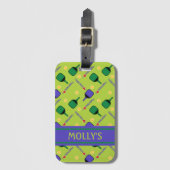 I Liebe Pickleball grün Gepäckanhänger (Vorderseite Vertikal)