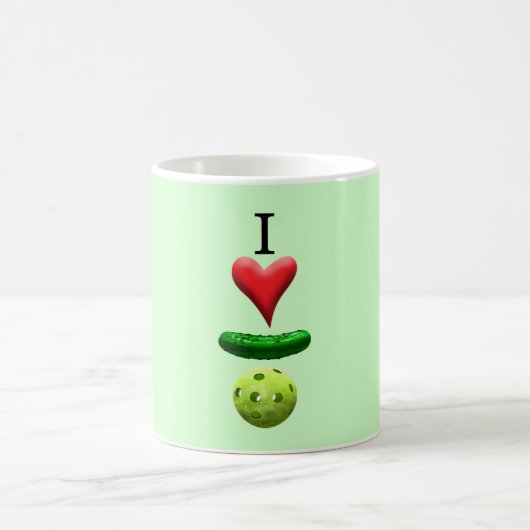 I Liebe Pickleball - Grün Kaffeetasse (Mittel)