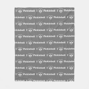 I Liebe Pickleball Heart Retro Fleecedecke