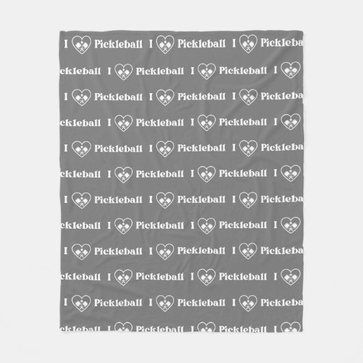 I Liebe Pickleball Heart Retro Fleecedecke (Vorderseite)