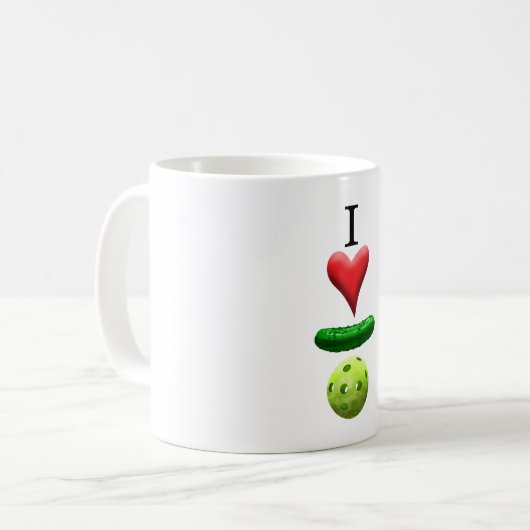 I Liebe Pickleball Kaffeetasse (Vorderseite Links)