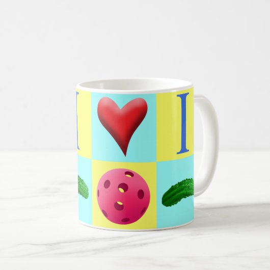 I Liebe Pickleball Kaffeetasse (VorderseiteRechts)