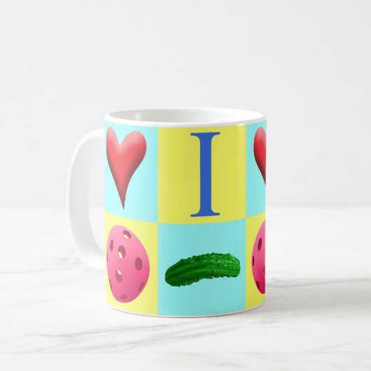 I Liebe Pickleball Kaffeetasse (Vorderseite Links)