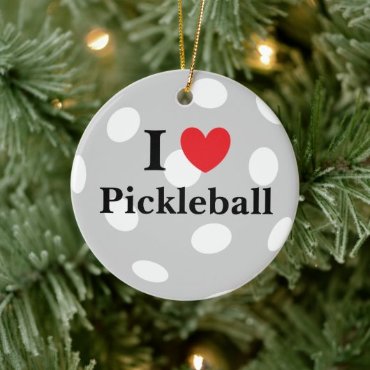 "I Liebe Pickleball" Keramik Ornament (Baum)