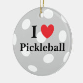 "I Liebe Pickleball" Keramik Ornament (Links)
