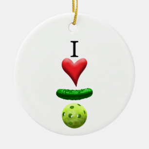 I Liebe Pickleball Keramik Ornament