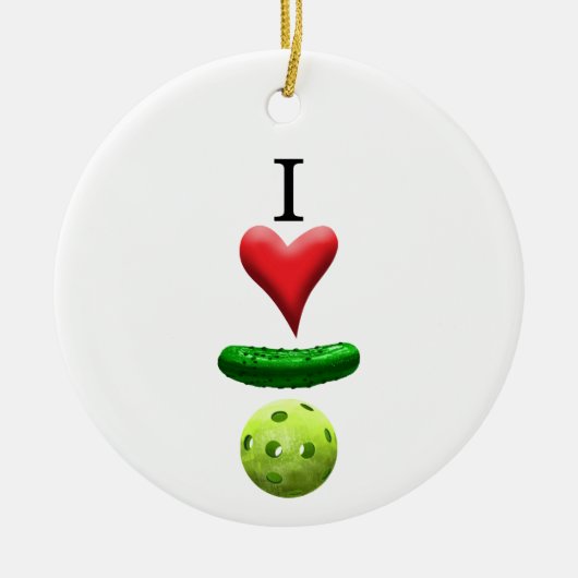 I Liebe Pickleball - Keramik Ornament (Vorne)