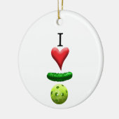 I Liebe Pickleball - Keramik Ornament (Links)